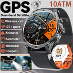 2026 New 1000mAh Big Battery Smart Watch Men Outdoor GPS Compass 10ATM Waterproof Bluetooth Call AMOLED HD Swim Sport Smartwatch