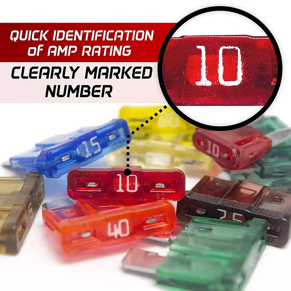 300/180/120pcs Car Blade Fuse Assortment Kit Auto Truck Automotive Medium Small Fuse Mixed Motorcycle Circuit Fuse With Box