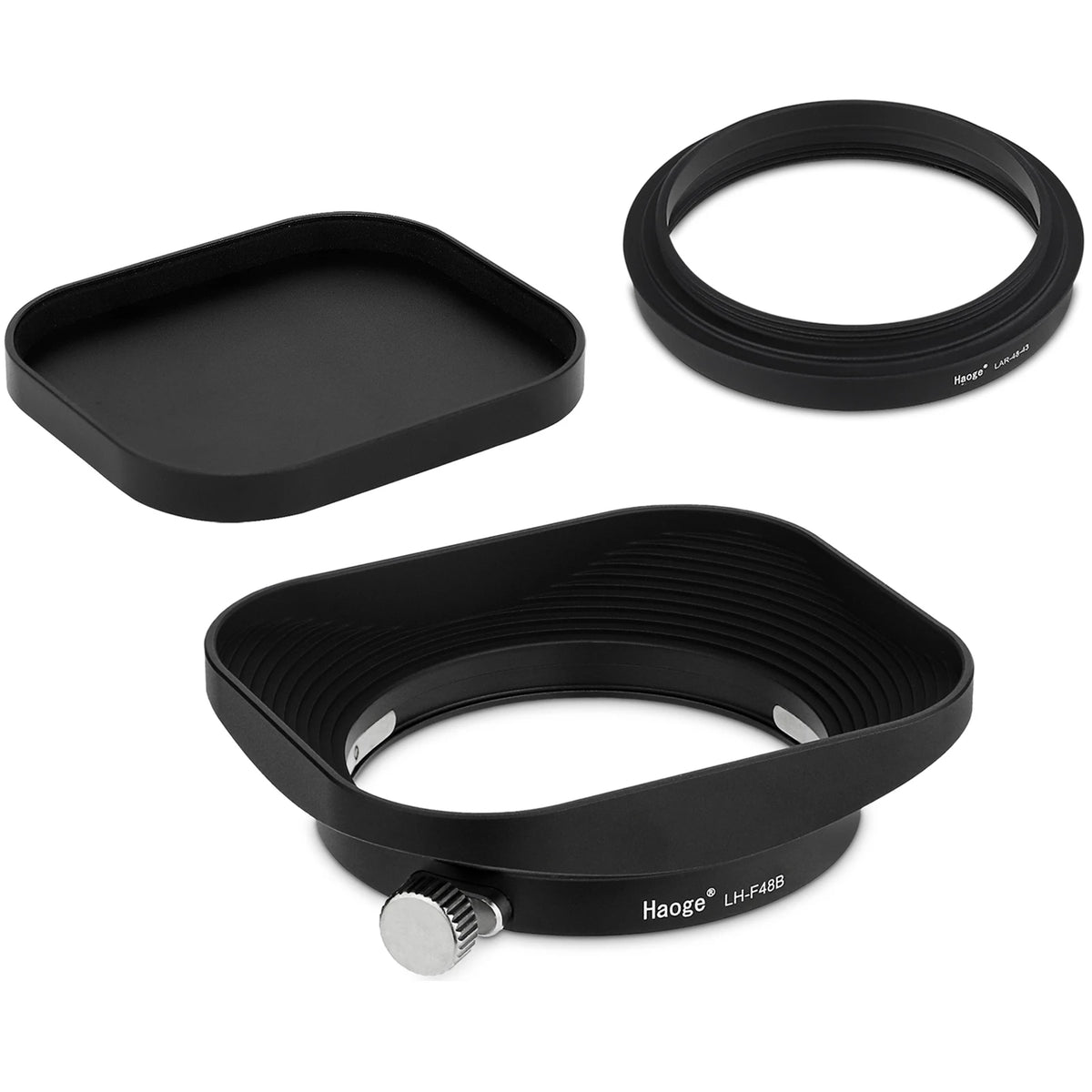 Haoge 43mm Universal Square Metal Screw-in Mount Lens Hood Shade for Leica D-LUX 8 dlux8  Camera