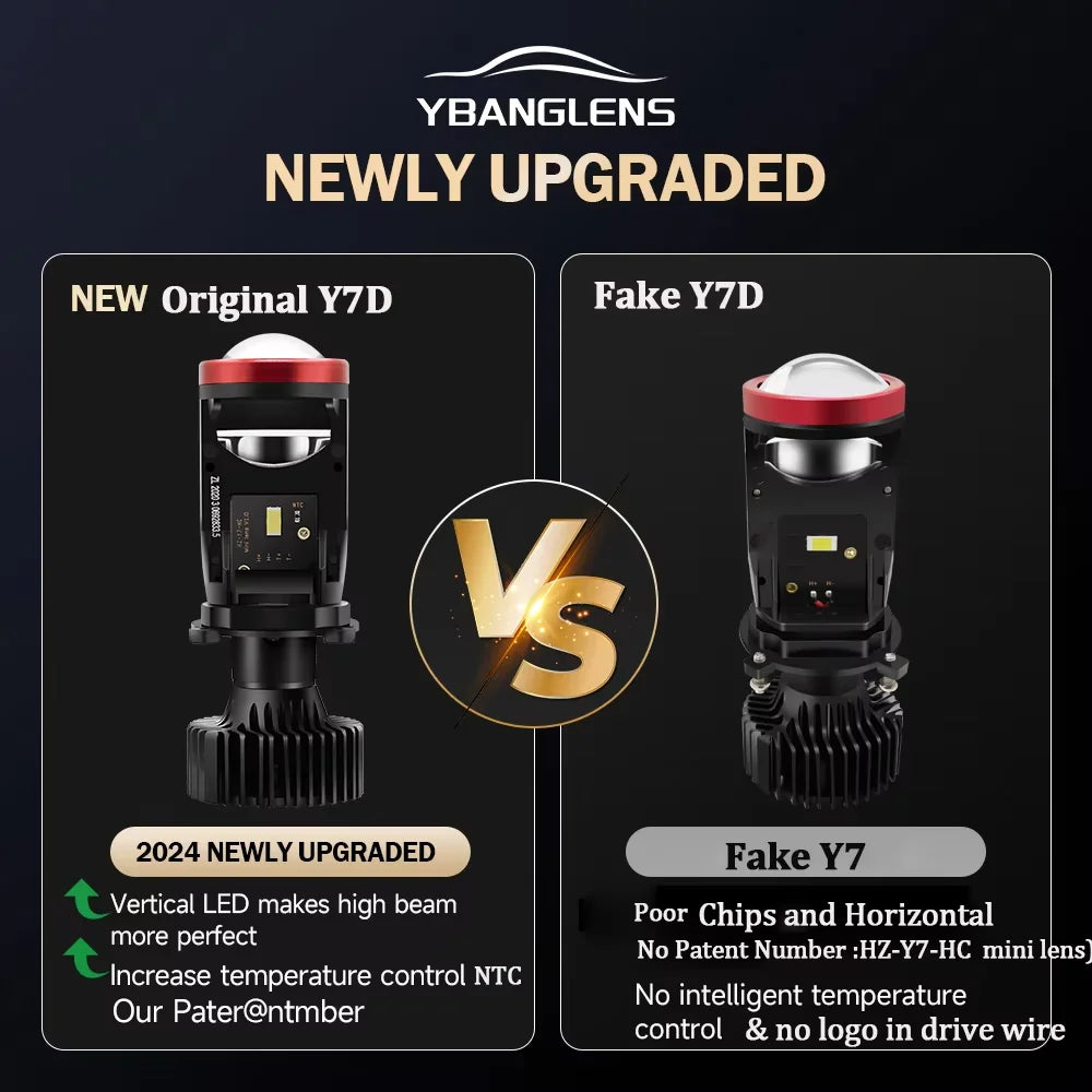 Y7D 120W H4 Headlights Car H4 LED Mini Projector Lens 6000K High Low Beam Turbo Fan Auto LED H4 Lamp LHD RHD 12V 24V