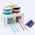 16/18/20/22/24/26/28 AWG Electric Wire with Heat Shrink Tubing,5 Colors Stranded Tinned Copper Flexible Silicone Hookup Wire Kit