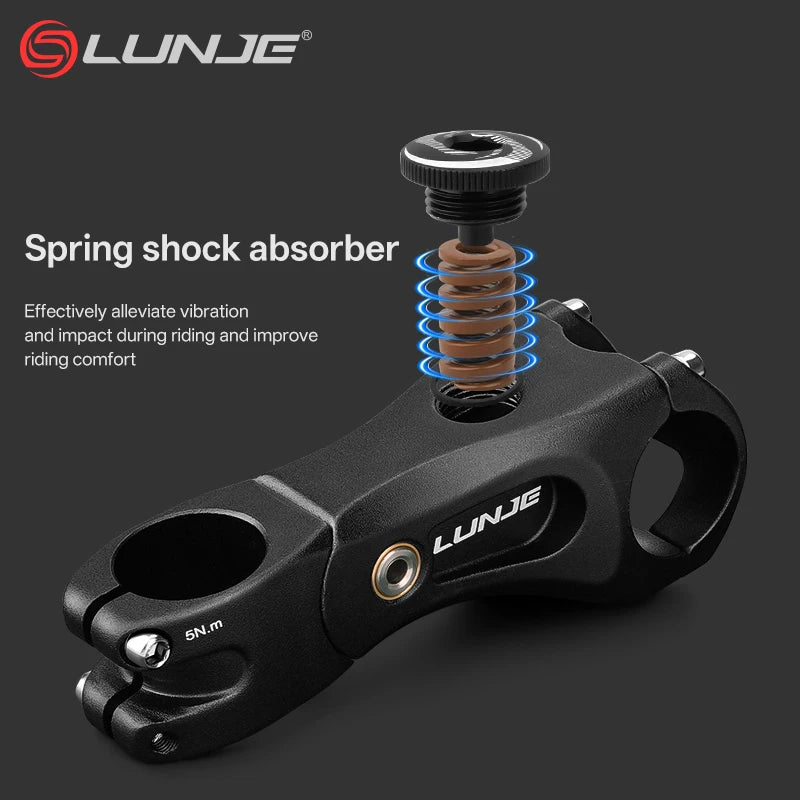 LUNJE Shock Absorber Bike Stem 31.8 MTB Handlebar Riser Extension Adapter 3D Forging Aluminum Alloy Bicycle Accessorie 100/140mm