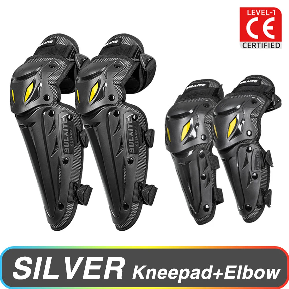 Motorcycle Knee Pad Elbow Protective Combo Knee Protector Equipment Gear Outdoor Sport Motocross Knee Pad Ventilate Four Seasons