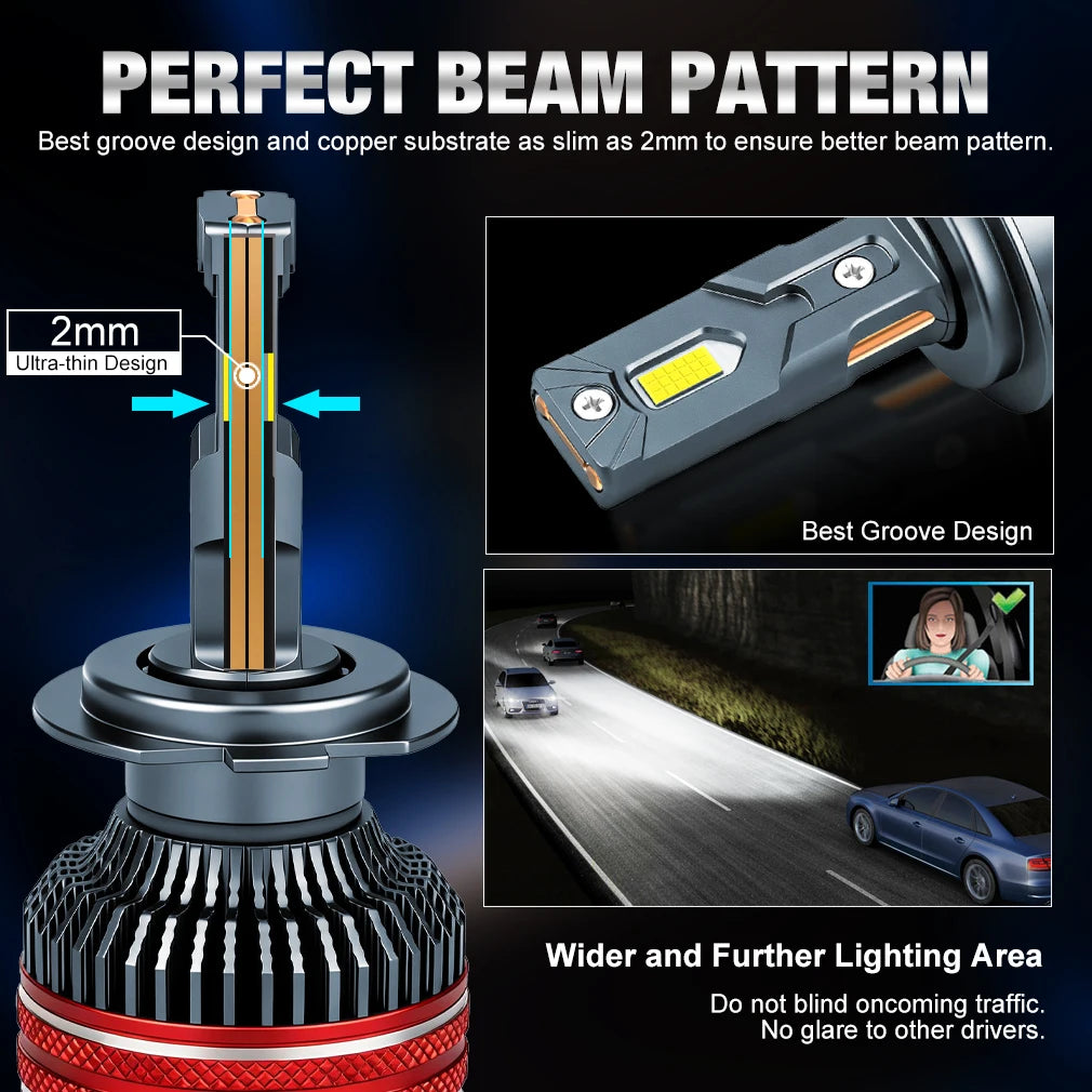 XSTORM Car Headlight H1 H4 H7 LED H8 H11 9005 HB3 9006 HB4 9012 Hir2 Led Bulb Canbus Light Automobile Kit H7 Turbo Car Fog Lamp