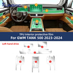 For GWM TANK 500 2023 2024 TPU Protective Film Clear Car Interior Center Console Gear Panel Transparent Anti-scratch Accessories