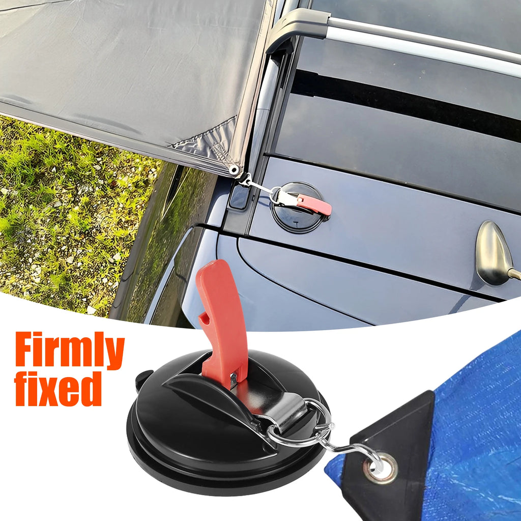 2/4Pcs Suction Cup Hooks Strong Vacuum Car Side Tarp Suction Cup with 4/8 Hooks Durable Camping Bathroom Suction Cup Maximum