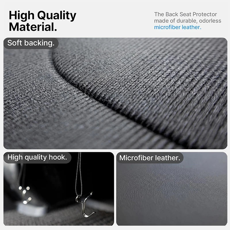 Car Seat Back Kick Protector Pad for Tesla Model YL 6-Seater Leather Anti-Scratch Cover