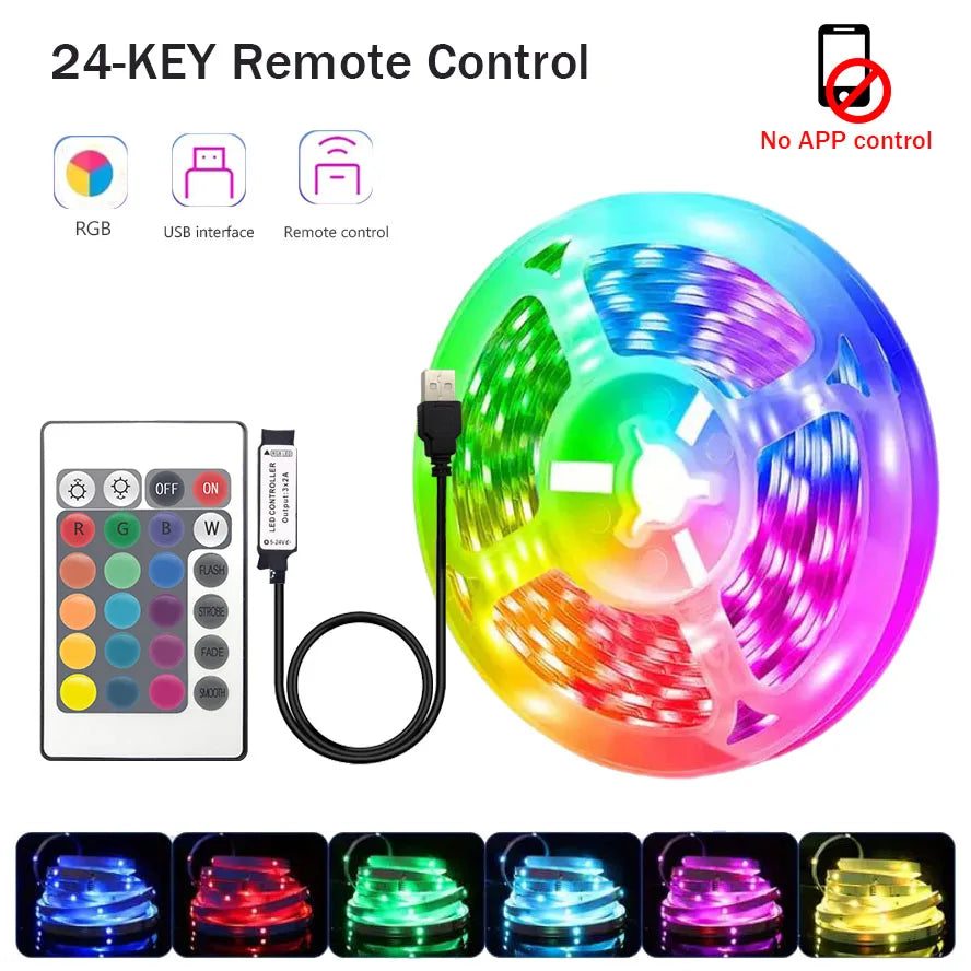 RGB Led Strip Lights 5m 10m 20m 30m Led Room Light with APP Control Flexible Ribbon Luces Led Tape for Room Bedroom Decoration