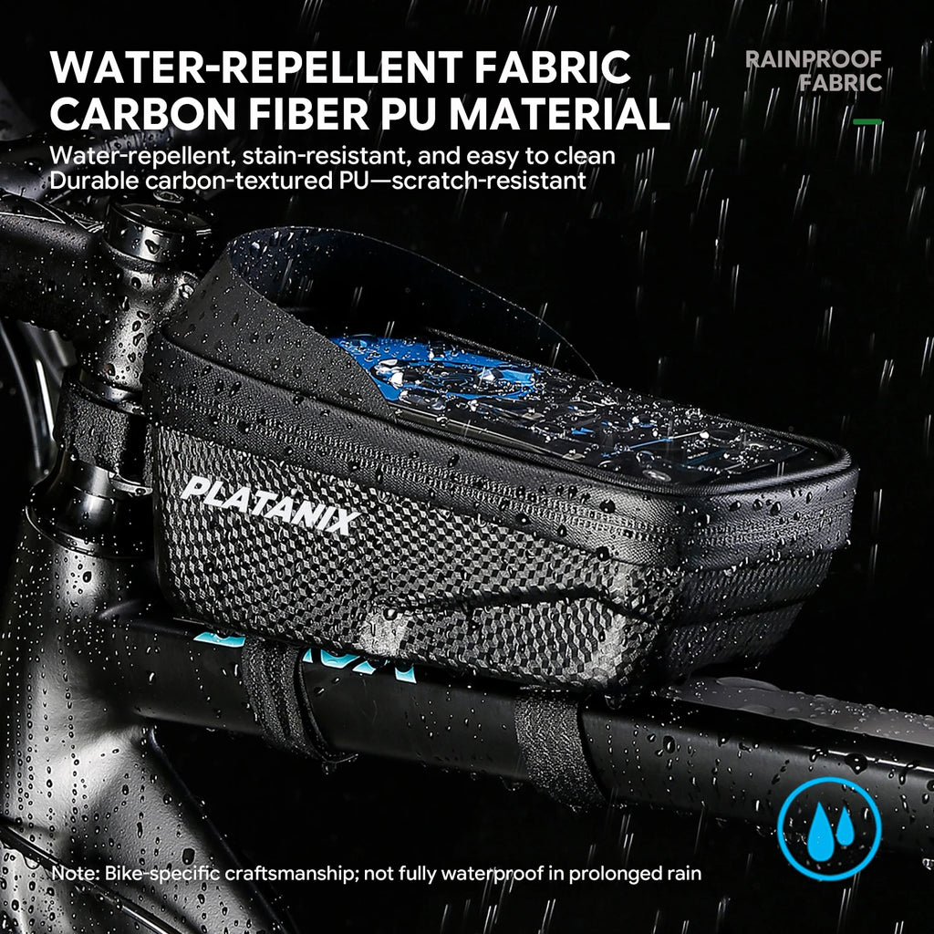 PLATANIX EVA Hard Shell Bike Top Tube Bag Touch Screen Phone Holder Waterproof Bicycle Frame Storage
