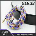 XINHS Y02 6-Core Single Crystal Copper Silver Plated+Single Crystal Copper Gold Plated 6N Headphone Upgrade Cable 0.78 2pin/QDC