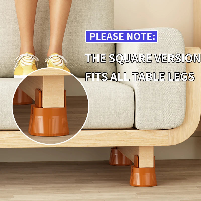 Adjustable Splint-Type Lift Pads: Moisture-Proof, Shockproof For Furniture Legs; Fits Table/Chair/Stool Legs For Heightening