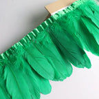 10Meters Goose Feather Fringe Ribbon Handicraft Accessories White Swan Feathers Trims Carnival Plumas Dress Decoration Wholesale