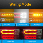 2Pcs LED taillights turn signals brake lights and reversing lights suitable for trucks buses tractors lorries pickups and RVs