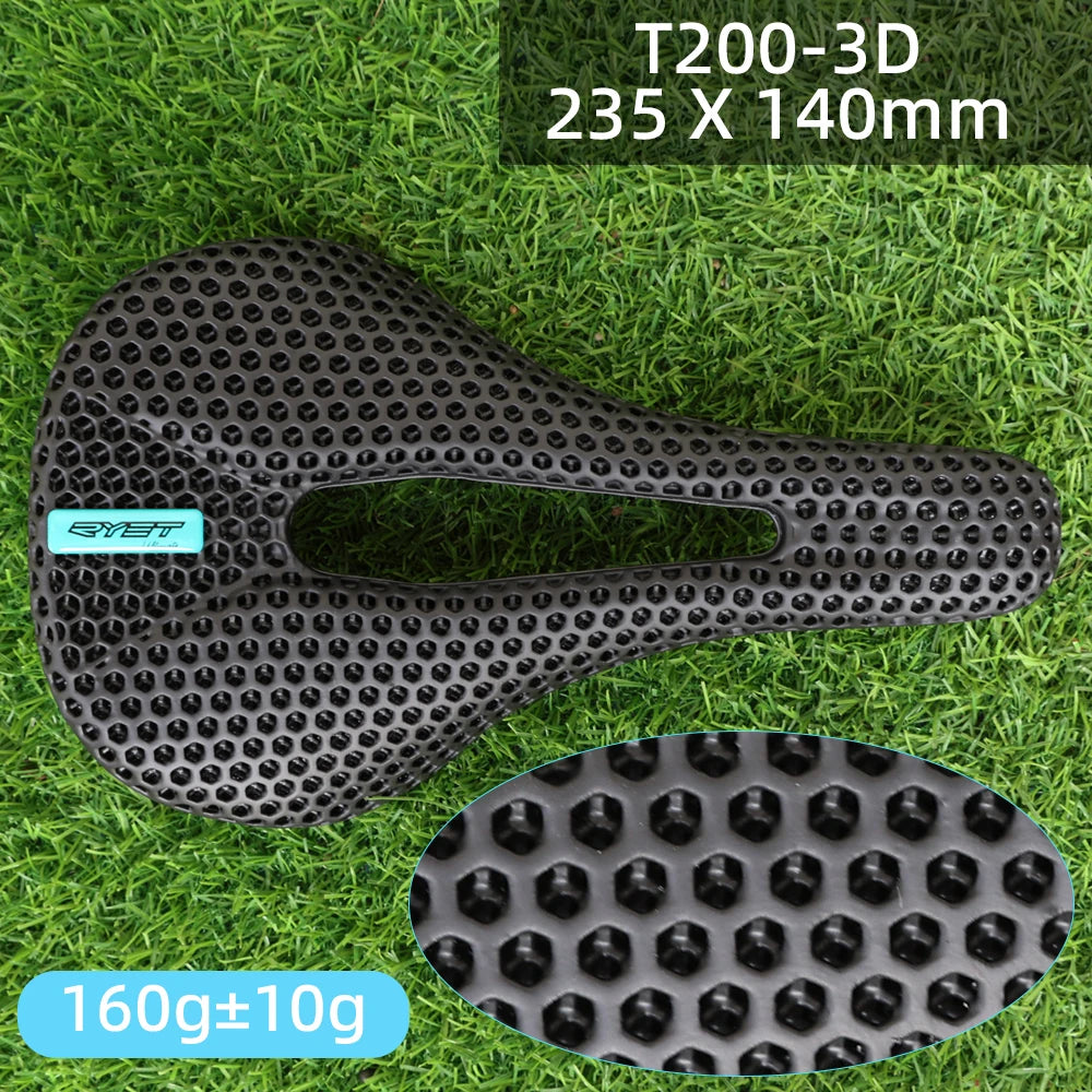 RYET 3D Printed Bike Carbon Saddle 140mm 142mm Super Light Road MTB Racing EVA Saddles Bicycle Seat Cushion Cycling Seating Part