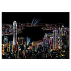 DIY A3 City Landmarks Paris London Night Scene Scratch Painting With Tool Scenery Landscape Colorful Scratch Art Room Decor Gift