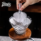 Bincoo Filter Paper Holder, Heat-Resistant Tritan Coffee Press Ring, Pour Over Assistant, Household Coffee Accessory