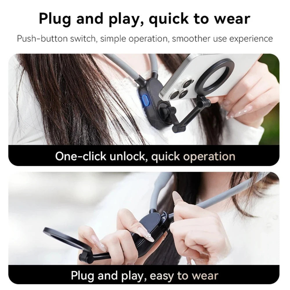 Silicone Magnetic Neck Halter Mobile Phone Holder For IPhone 16 15 14 13 For For Samsung FOR Xiaomi Selfie Stand Bracket