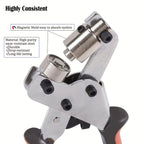 Grommet Tool Kit Handheld Hole Punch Pliers Portable Grommet Hand Press Machine Manual Puncher w/ Silver Grommets of 10mm