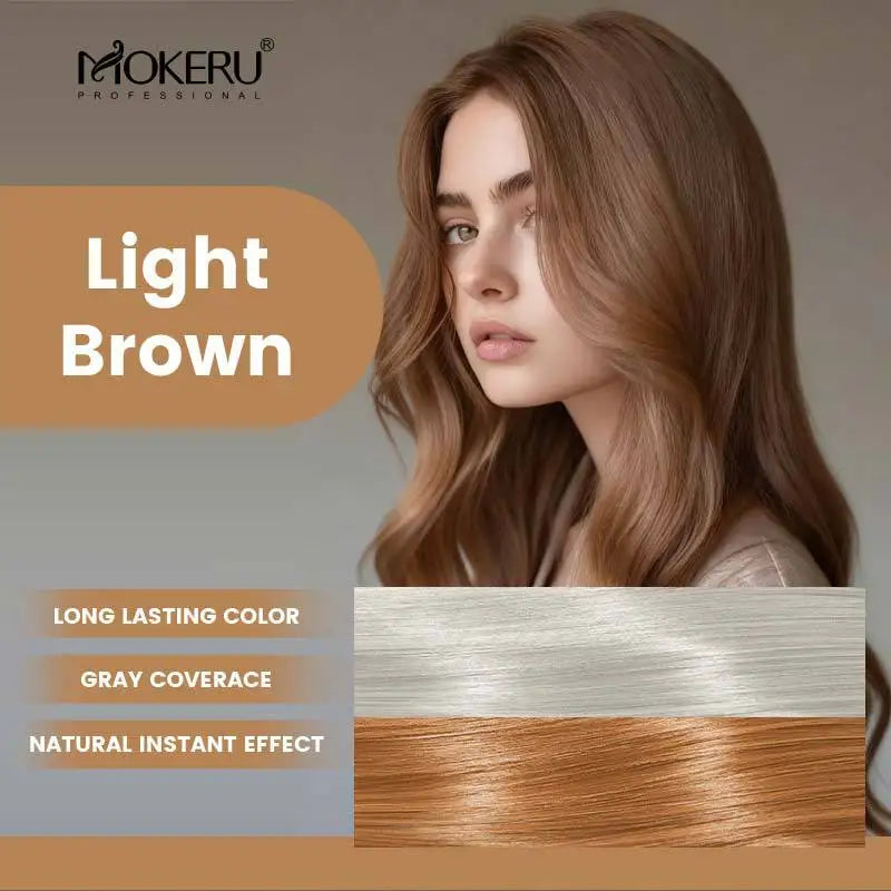 Mokeru Argan Oil Hair Dye Shampoo, Natural Black, Permanent Gray Coverage, 1pc