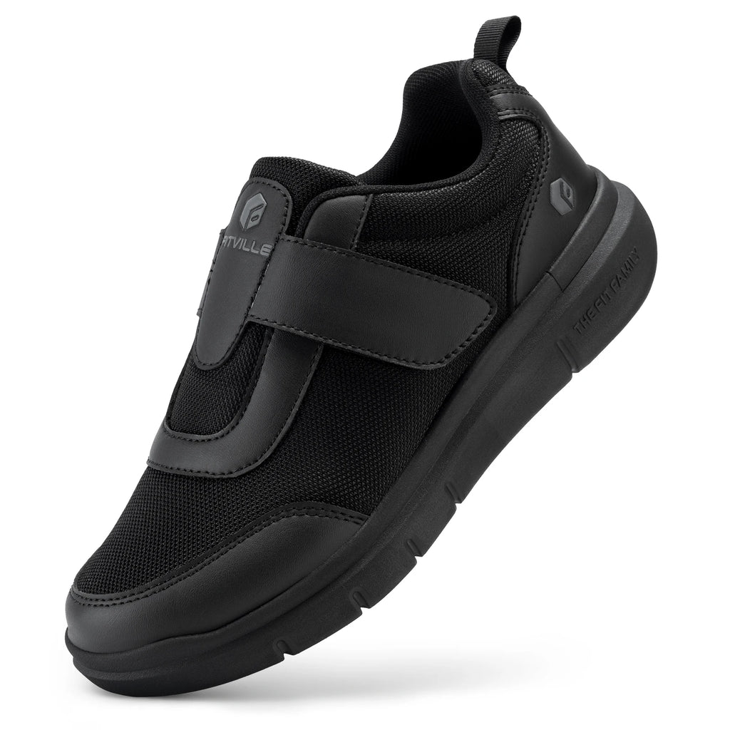 FitVille Extra Wide Men's Diabetic Shoes for Elder Orthopedics Feet Swollen Adjustable Walking Shoe Elderly Foot Pain Relief