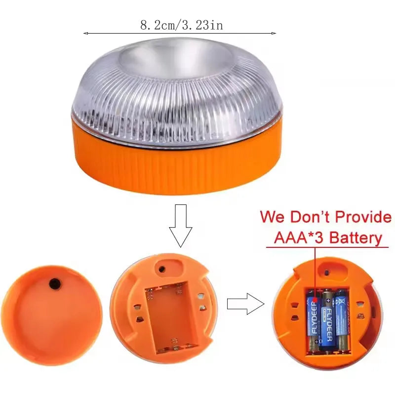1/2/3/4PC LED Car Emergency Light Flashing Magnetic Induction Strobe Warning Portable Road Accident Safety Accessory