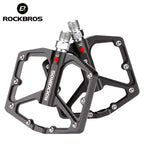 ROCKBROS MTB Cycling Ultralight Pedal Bike Bicycle Sealed DU Bearing Pedals Aluminum Alloy CRMO Non-slip Cleat Bike Part Pedals