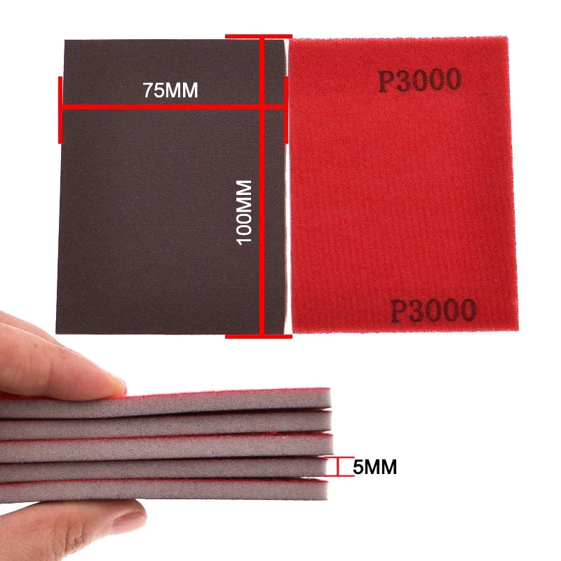 75*100MM Ultra Fine Wet Dry Sanding Sponge Blocks 10/20Pcs Assorted Grit 120-3000 Washable Reusable for Polishing Abrasive Tools
