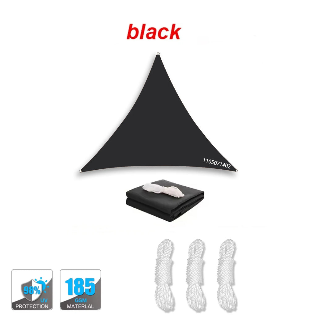 Green Waterproof Triangular Sunshade Sail Sunscreen Cloth Rainproof Awning for Balcony Courtyard Outdoor Shade Solution