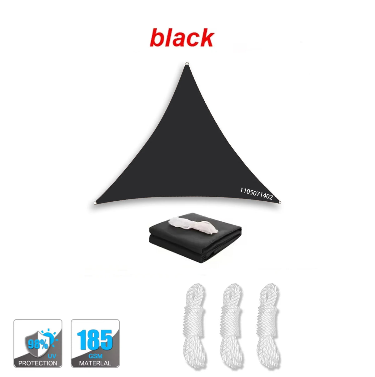 Green Waterproof Triangular Sunshade Sail Sunscreen Cloth Rainproof Awning for Balcony Courtyard Outdoor Shade Solution