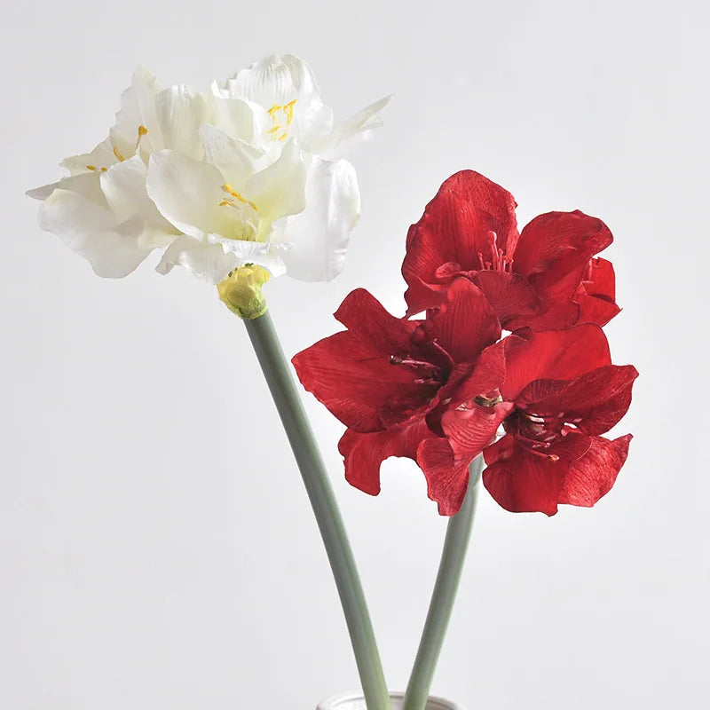 76CM Artificial Gentleman Orchid Wedding Decoration Shooting Props Retro Autumn Color Red Silk Flower with Red Top