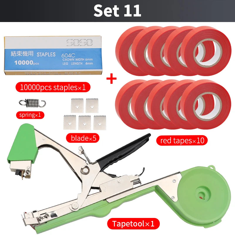 Onnfang Garden Tools Hand Tying Machine Tapetool Vegetables Tapener Black Garter Plants Plant Branch Tapes