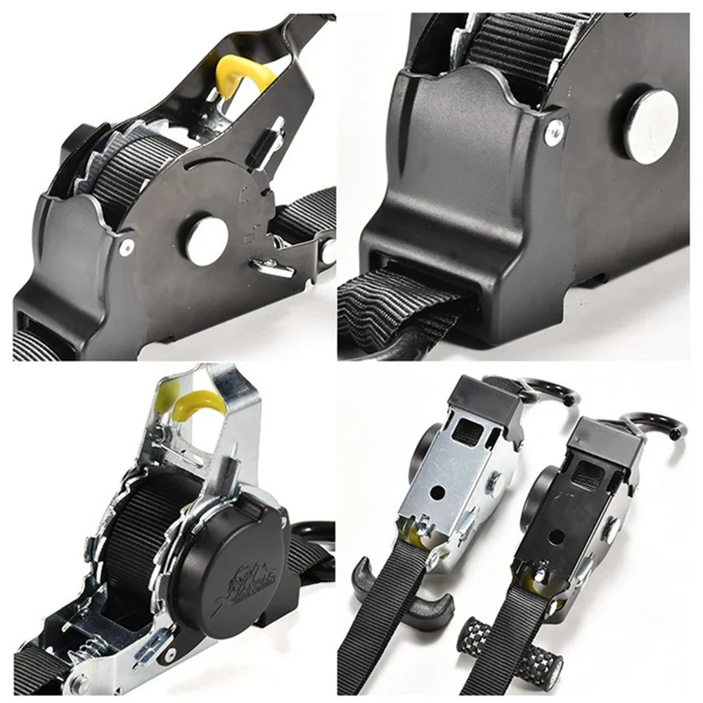 Auto Straps For Cargo Tape Retractable Belts For Motorcycles Ratchet Strap For Load Luggage Strap Ratchet Tensioner Belt For Car