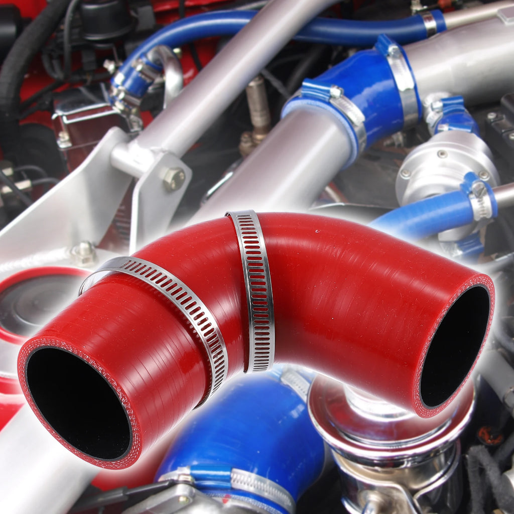 UXCELL 32/51/57/63/70/76/89MM ID 90 Degree Elbow Car Silicone Hose Intake Coupler Intercooler Tube Reducer Set For Seat Leon 1M