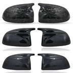 2pcs Rear Side Mirror Cover Caps Carbon Fiber Look, Glossy Black for BMW X3 G01 iX3 X4 G02 X5 G05 X6 G06 X7 G07