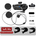 Bluetooth 5.3 Wireless Motorcycle Helmet Headset Hands-free Call Phone Motorcycle Waterproof Earphone Music Player Moto Helmet