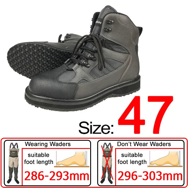 Fishing Shoes, Outdoor Fly Fishing Boots, Felt or Rubber Sole Sea River Reef Rock Fishing Boots, Hunting Fishing Waders Boots