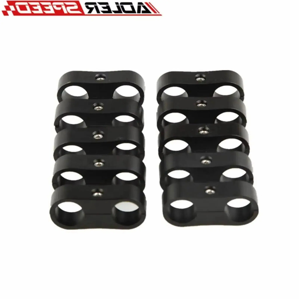10PCS Universal 3AN 6AN 8AN 10AN 12AN 14AN Billet Oil Fuel Water Hose Tube Seprator Divider Clamp Aluminum Line Separator Kit