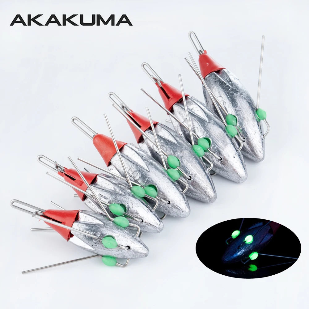 3Pcs Sputnik Fishing Sinker 3oz-8oz Surf Fishing Weight with Glow Bead Fast Sinking Casting Sinkers Catfish Beach Spider Weights