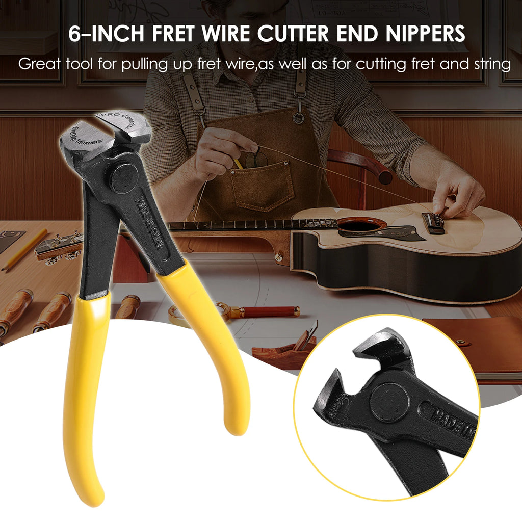 Muspor MX0361D 6-inch Fret Wire Cutter End Nippers Guitar Fret Wire End Cutting Pliers Nipper Puller Pliers String Scissors