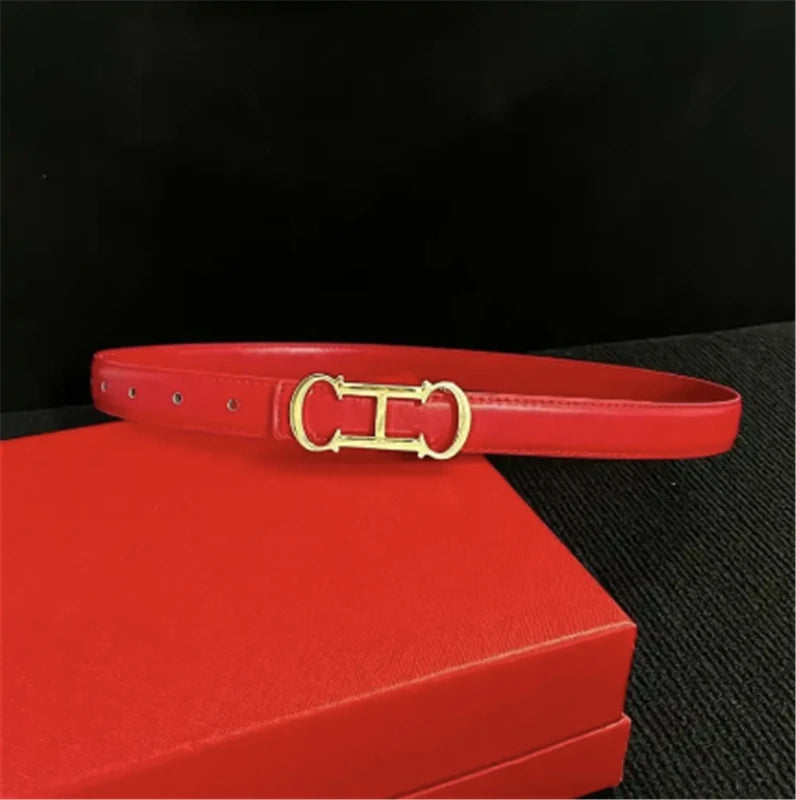 Women's 25mm Belt with Gold Letter Buckle, Jeans Waist Belt, Sizes 95-115cm