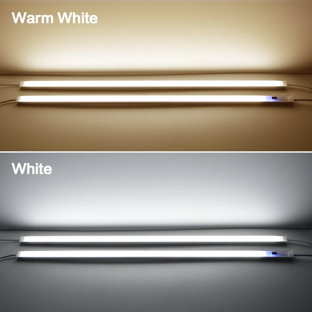 Kitchen Under Cabinet Sensor LED Lighting Kit Linkable LED Bar Light Hand Sweep Dimmable Switch Counter Shelf Workbench Closet