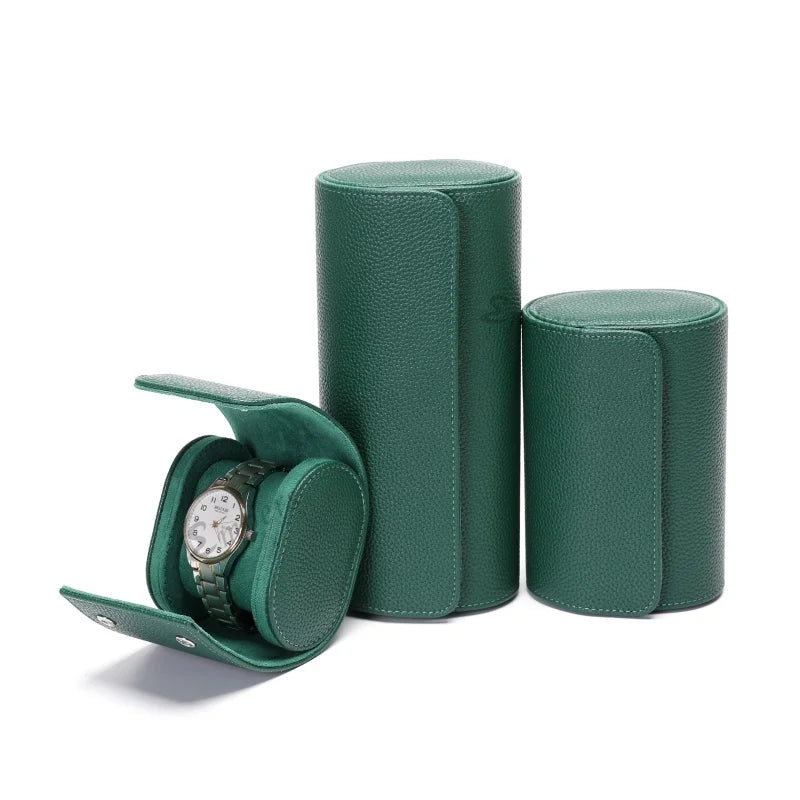 Embers Green Watch Roll 1 2 3 slots Luxury Genuine Watch Storage Box Travel Bag Watch Case Gift Box For Rolex