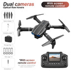 New E88 E99 Drone Remote Control with Screen Dual Camera Optical Flow Localization 2.4G RC Quadcopter One-button Take-off Drones