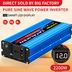 Pure Sine Wave Inverter 1000W-4000W DC 12V and 24V to AC 220V 50hz Power Inverter Charger  Adapter Universal Socket