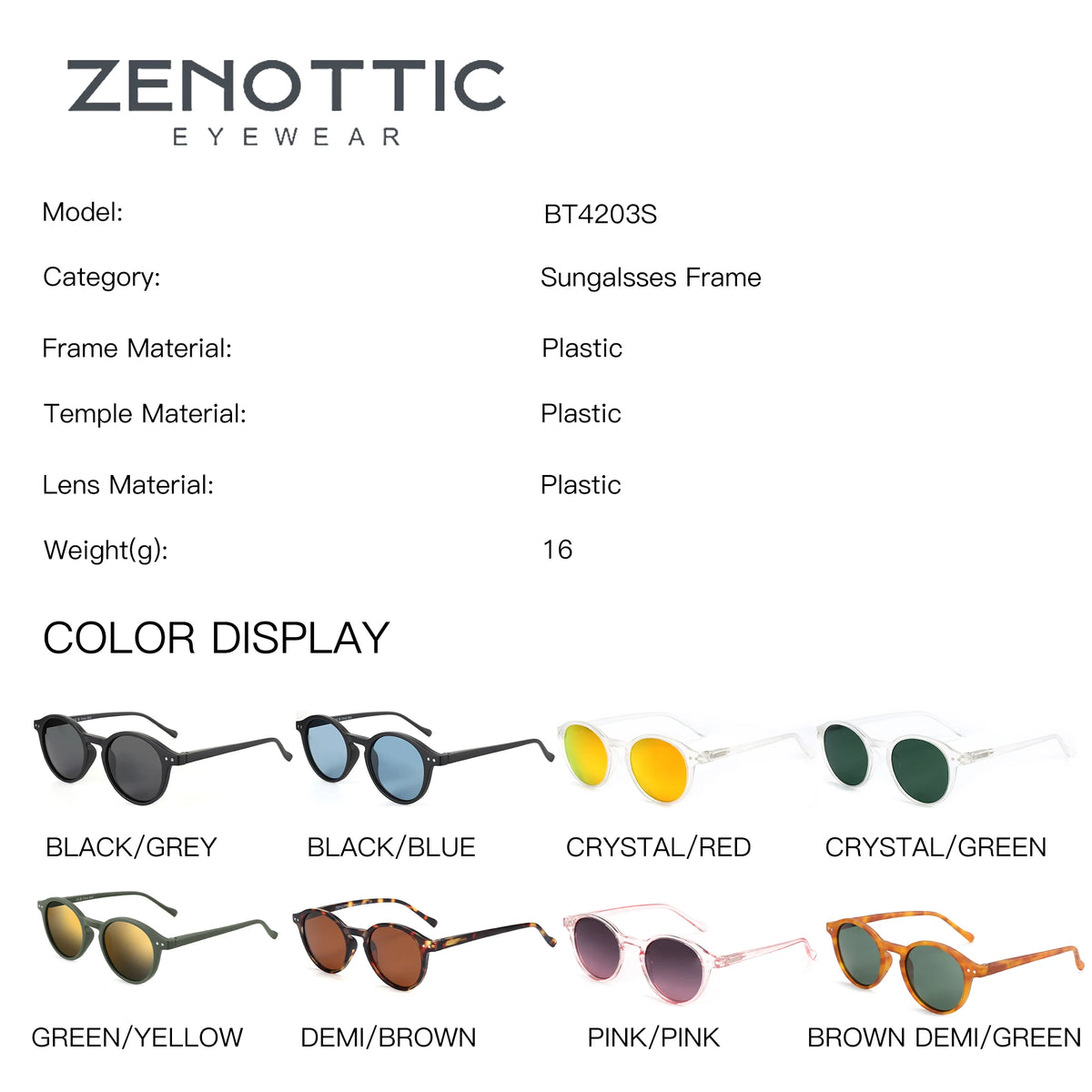 ZENOTTIC Retro Polarized Sunglasses 2023 2024 Men Women Vintage Small Round Frame Sun Glasses Polarized Lens UV400 Goggles Shade