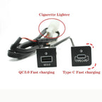 24*24mm Red LED Car Phone Charger Double USB Type-c PD Fast Charging Adapter for VW Golf 5 MK5 2004-2010 Accessories