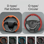 Luxury Nappa Faux Leather Steering Wheel Cover That Is Non-Slip And Sweat-Absorbent, Sporty Style Suitable For Various Vehicles