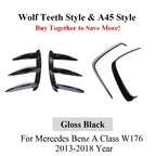 Rear Bumper Canard For Mercedes Benz A Class W176 Air Vent A45 Sport Splitter Spoiler Flap Cover 2013-2018 Black AMG Line Only