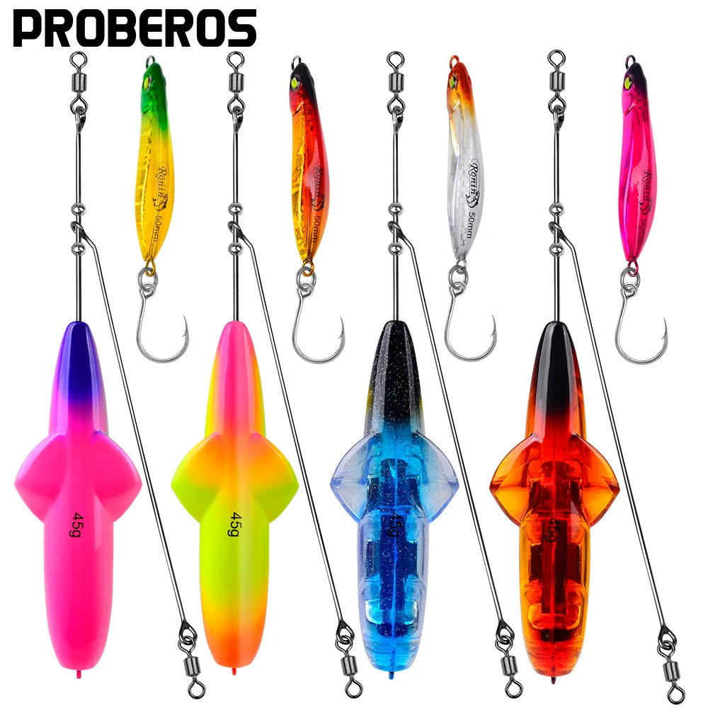 Proberos 35/45G Topwater Fishing Lure Popper Artificial Pencil Hard Bait  Long-range Cast Floating Fishing Tackle Swimbait