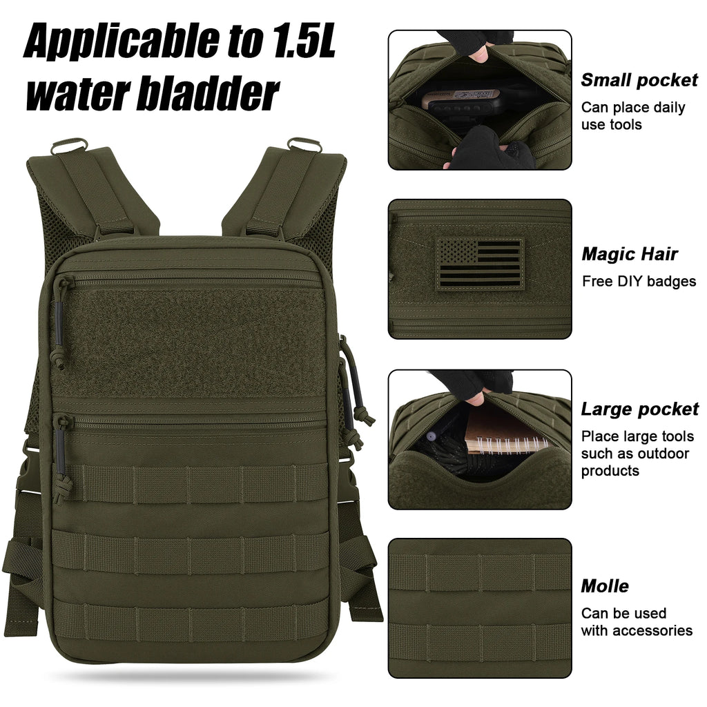 KRYDEX 500D Tactical 50 oz Hydration Backpack Modular 1.5L Water Bladder Bag Pack Hunting Outdoor Hiking Accessories